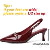 imageMostrin Kitten Heels for Women Slingback Low Heels Pointed Closed Toe Pumps with Buckle Womens Pumps ShoesBurgundy