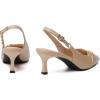imageMostrin Kitten Heels for Women Slingback Low Heels Pointed Closed Toe Pumps with Buckle Womens Pumps ShoesNude