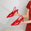 imageMostrin Kitten Heels for Women Slingback Low Heels Pointed Closed Toe Pumps with Buckle Womens Pumps ShoesRed