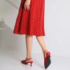 imageMostrin Kitten Heels for Women Slingback Low Heels Pointed Closed Toe Pumps with Buckle Womens Pumps ShoesRed