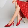 imageMostrin Kitten Heels for Women Slingback Low Heels Pointed Closed Toe Pumps with Buckle Womens Pumps ShoesRed