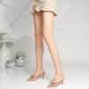 imageMostrin Kitten Mules Heels for Women Pointed Closed Toe Heels Vintage Slip on Stiletto Dressy Pumps ShoesNude Mesh