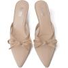 imageMostrin Kitten Mules Heels for Women Pointed Closed Toe Heels Vintage Slip on Stiletto Dressy Pumps ShoesNude Mesh