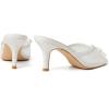 imageMostrin Kitten Mules Heels for Women Pointed Closed Toe Heels Vintage Slip on Stiletto Dressy Pumps ShoesWhite Mesh