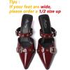 imageMostrin Kitten Mules Heels for Women Studded Heeled Mules Pointed Closed Toe Heels Slip on Stiletto Pumps ShoesBurgundy