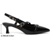 imageMostrin Slingback Kitten Heels for Women Low Heel Closed Pointed Toe Pumps Buckle Strap Dress Shoes for Daily Working WeddingBlack 02