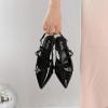 imageMostrin Slingback Kitten Heels for Women Low Heel Closed Pointed Toe Pumps Buckle Strap Dress Shoes for Daily Working WeddingBlack 02