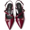imageMostrin Slingback Kitten Heels for Women Low Heel Closed Pointed Toe Pumps Buckle Strap Dress Shoes for Daily Working WeddingBurgundy 02