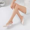 imageMostrin Slingback Kitten Heels for Women Low Heel Closed Pointed Toe Pumps Buckle Strap Dress Shoes for Daily Working WeddingCream 02