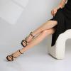 imageMostrin Strappy Heels for Women Square Open Toe Lace Up Heeled Sandals Ankle Strap Sexy Stiletto High Heels for Party Prom Dating WeddingBlack Pu