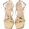 imageMostrin Strappy Heels for Women Square Open Toe Lace Up Heeled Sandals Ankle Strap Sexy Stiletto High Heels for Party Prom Dating WeddingGold