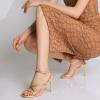 imageMostrin Strappy Heels for Women Square Open Toe Lace Up Heeled Sandals Ankle Strap Sexy Stiletto High Heels for Party Prom Dating WeddingGold Pu