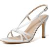 imageMostrin Heels For Women Sexy Strappy Heels Comfortable Ankle Strap Heel Open Toe Stiletto High Heeled Sandals For PartyNight OutDailyWhite