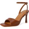 imageMostrin Heels for Women Square Open Toe Heeled Sandals Ankle Strap Sexy Peep Toe High Heels for Party Prom Wedding Dressy Pumps ShoesBrown