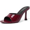 imageMostrin Kitten Heels for Women Round Toe Heels With Bow Vintage Mules Sexy Slip on Stiletto Backless Sandals for Party DailyBurgundy