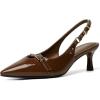 imageMostrin Kitten Heels for Women Slingback Low Heels Pointed Closed Toe Pumps with Buckle Womens Pumps ShoesBrown