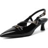imageMostrin Slingback Kitten Heels for Women Low Heel Closed Pointed Toe Pumps Buckle Strap Dress Shoes for Daily Working WeddingBlack 02