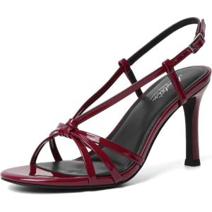 imageMostrin Heels For Women Sexy Strappy Heels Comfortable Ankle Strap Heel Open Toe Stiletto High Heeled Sandals For PartyNight OutDailyBurgundy