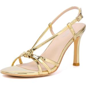 imageMostrin Heels For Women Sexy Strappy Heels Comfortable Ankle Strap Heel Open Toe Stiletto High Heeled Sandals For PartyNight OutDailyGold