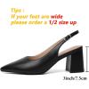 imageMostrin Block Slingback Heels for Women Pointed Closed Toe Chunky Heels Office Work Shoes Womens Pumps for Business CasualBlack