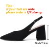 imageMostrin Block Slingback Heels for Women Pointed Closed Toe Chunky Heels Office Work Shoes Womens Pumps for Business CasualBlack Suede