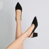 imageMostrin Block Slingback Heels for Women Pointed Closed Toe Chunky Heels Office Work Shoes Womens Pumps for Business CasualBlack Suede