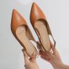 imageMostrin Block Slingback Heels for Women Pointed Closed Toe Chunky Heels Office Work Shoes Womens Pumps for Business CasualBrown