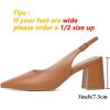 imageMostrin Block Slingback Heels for Women Pointed Closed Toe Chunky Heels Office Work Shoes Womens Pumps for Business CasualBrown