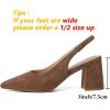 imageMostrin Block Slingback Heels for Women Pointed Closed Toe Chunky Heels Office Work Shoes Womens Pumps for Business CasualBrown Suede
