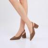 imageMostrin Block Slingback Heels for Women Pointed Closed Toe Chunky Heels Office Work Shoes Womens Pumps for Business CasualBrown Suede