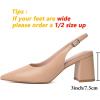 imageMostrin Block Slingback Heels for Women Pointed Closed Toe Chunky Heels Office Work Shoes Womens Pumps for Business CasualNude