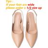 imageMostrin Block Slingback Heels for Women Pointed Closed Toe Chunky Heels Office Work Shoes Womens Pumps for Business CasualNude