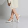 imageMostrin Block Slingback Heels for Women Pointed Closed Toe Chunky Heels Office Work Shoes Womens Pumps for Business CasualWhite