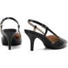 imageMostrin Slingback Kitten Heels for Women Mid Heel Leather Pumps Closed Pointed Toe Stiletto 3 Inch Dress Shoes for Wedding Party Work OfficeBlack Pu