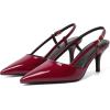 imageMostrin Slingback Kitten Heels for Women Mid Heel Leather Pumps Closed Pointed Toe Stiletto 3 Inch Dress Shoes for Wedding Party Work OfficeBurgundy