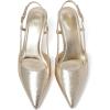imageMostrin Slingback Kitten Heels for Women Mid Heel Leather Pumps Closed Pointed Toe Stiletto 3 Inch Dress Shoes for Wedding Party Work OfficeGold