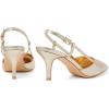imageMostrin Slingback Kitten Heels for Women Mid Heel Leather Pumps Closed Pointed Toe Stiletto 3 Inch Dress Shoes for Wedding Party Work OfficeGold