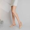 imageMostrin Slingback Kitten Heels for Women Mid Heel Leather Pumps Closed Pointed Toe Stiletto 3 Inch Dress Shoes for Wedding Party Work OfficeNude