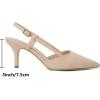 imageMostrin Slingback Kitten Heels for Women Mid Heel Leather Pumps Closed Pointed Toe Stiletto 3 Inch Dress Shoes for Wedding Party Work OfficeNude