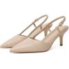imageMostrin Slingback Kitten Heels for Women Mid Heel Leather Pumps Closed Pointed Toe Stiletto 3 Inch Dress Shoes for Wedding Party Work OfficeNude