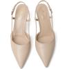 imageMostrin Slingback Kitten Heels for Women Mid Heel Leather Pumps Closed Pointed Toe Stiletto 3 Inch Dress Shoes for Wedding Party Work OfficeNude