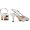 imageMostrin Slingback Kitten Heels for Women Mid Heel Leather Pumps Closed Pointed Toe Stiletto 3 Inch Dress Shoes for Wedding Party Work OfficeWhite
