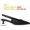 imageMostrin Slingback Kitten Heels for Women Pointed Closed Toe Heels Low Pumps Shoes for Party Work OfficeBlack