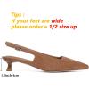 imageMostrin Slingback Kitten Heels for Women Pointed Closed Toe Heels Low Pumps Shoes for Party Work OfficeBrown Suede