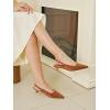 imageMostrin Slingback Kitten Heels for Women Pointed Closed Toe Heels Low Pumps Shoes for Party Work OfficeBrown Suede