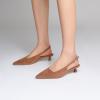 imageMostrin Slingback Kitten Heels for Women Pointed Closed Toe Heels Low Pumps Shoes for Party Work OfficeBrown Suede