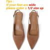 imageMostrin Slingback Kitten Heels for Women Pointed Closed Toe Heels Low Pumps Shoes for Party Work OfficeBrown Suede