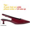 imageMostrin Slingback Kitten Heels for Women Pointed Closed Toe Heels Low Pumps Shoes for Party Work OfficeBurgundy