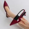 imageMostrin Slingback Kitten Heels for Women Pointed Closed Toe Heels Low Pumps Shoes for Party Work OfficeBurgundy
