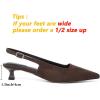 imageMostrin Slingback Kitten Heels for Women Pointed Closed Toe Heels Low Pumps Shoes for Party Work OfficeDark Brown Suede